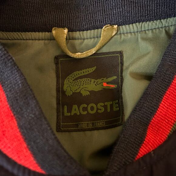 Lacoste Bomber Jacket Mens Size 4 (Medium) Sporty Classic Streetwear Preppy Logo - Picture 2 of 7